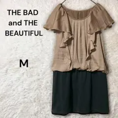 THE BAD and THE BEAUTIFUL バイカラーフリルワンピースM