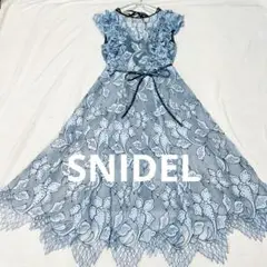【SNIDEL 】✨美品✨スナイデルミドルレースフレアボリュームワンピース　０