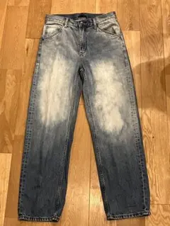 値引きしました！！ フェード加工 ワイドレッグデニムパンツ