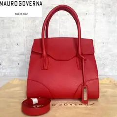 【新品同様】MAURO GOVERNA ルビーレッド 2WAY ハンドバッグ