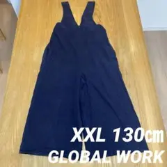 グローバルワーク　サロペット パンツ　130㎝　ネイビー　紺　リネン　XXL