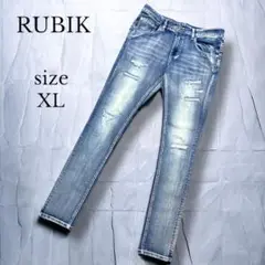 【RUBIK】ルービック　ダメージテーパードデニム　XL