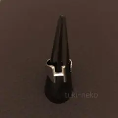 ❤H❤シルバー イニシャル アルファベット フリーリング 男女兼用 ユニセックス