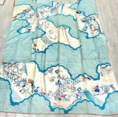 【振袖6】着物 振袖 正絹 袷 白 水色 単品販売 成人式やリメイク用に