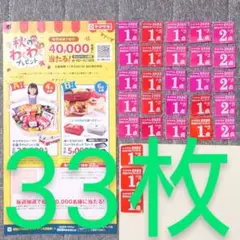ヤマザキ 2022 秋のわくわくプレゼント 点数券 33点 専用応募ハガキ 6枚