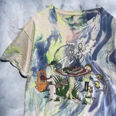 BBKS アニメ Tシャツ 古着 青 リックアンドモーティ キノコ ウィード