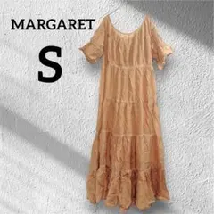 MARGARET【S】 半袖ロングワンピース オレンジ