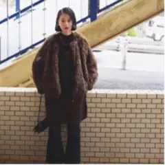 松本恵奈さん着用!軽くて暖かいフェイクファーコート 完売色