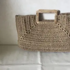 ハンドメイドバック　ラフィア　カゴバック　クラッチバック