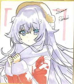 手描き　オリジナルイラスト　色紙