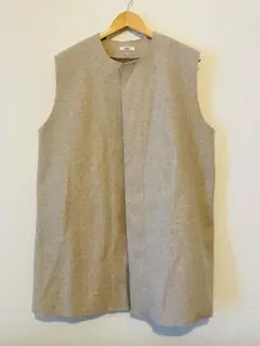 【春秋用】MARE ウール製ジレ round open long vest