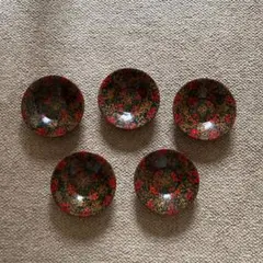 津軽塗☆茶卓 皿 お茶 5枚セット 小皿 工芸品 茶托