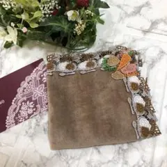 新品　タグ付　チカザワレース　ライスカレー　カレーライス　ブラウンタオルハンカチ