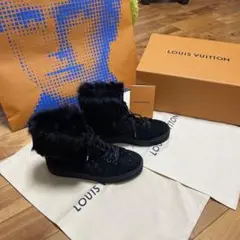 本物 LOUIS VUITTON ファーハイカットロゴスニーカー 箱付き 正規品