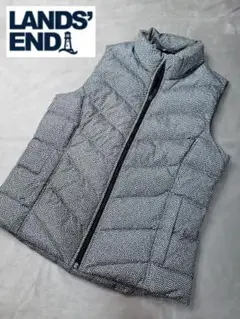 ⚫ランズエンドLAND'S END⚫ ヘリボーンデザインフェザー混ダウンベスト