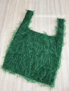 CITY シティ グリーン ファー風 トートバッグ