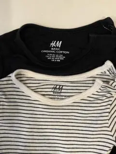 H&M オーガニックコットン ストライプロンパース