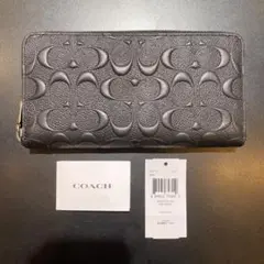 【期間限定セール】COACH エンボスシグネチャー レザー BK 正規 本物