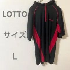 Lotto ロット ハーフジップトップス 黒/赤 ランニング トレーニング　Ｌ