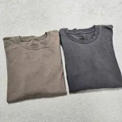 無印良品/MUJI 長袖 カットソー 2着セット【L】ブラウン グレー