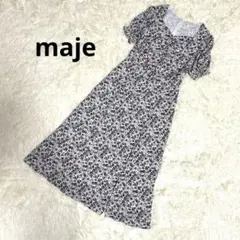 maje（マージュ） フラワー スリット ワンピース パープル 36 花柄 S