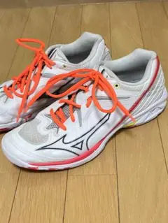 Mizuno バドミントンシューズ ホワイト/オレンジ サイズ:28.5