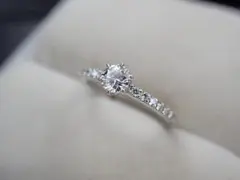 美品 ロイヤルアッシャー Pt950 ダイヤ0.23ct デザイン リング 指輪