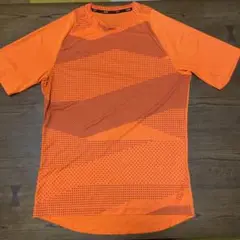 オレンジ ドットパターン 半袖シャツ