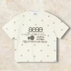 aeae ロゴドットクロップTシャツ　クリーム