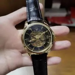 ROLEX 自動巻き 腕時計 ゴールド/ブラック