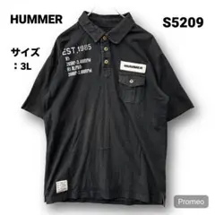 【即購入OK】HUMMER 半袖ポロシャツ サイズ3L ブラック