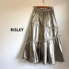 美品✨RISLEY リズレー ゴールドメタリックティアードスカートサイズF