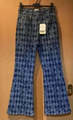 新品☆HELLO.SANFRANCISCO レーザーフラワープリントフレアデニム