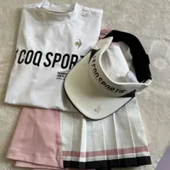 ルコックSPORTIF モックネックシャツとスカートセット➕サンバイザー