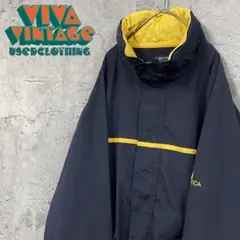 レア【古着】ノーティカ 刺繍ナイロンジャケット ネイビー メンズ3XL