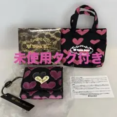 未使用タグ付　Think Bee! /ツインビー　ハート柄　三つ折り財布