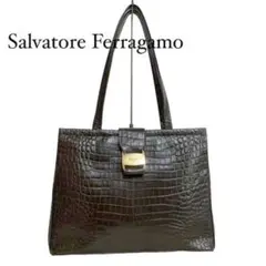 Salvatore Ferragamo トートバッグ クロコダイル 型押し