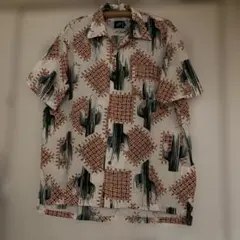 Mｒ.ジュンコ、 サボテン柄 半袖アロハシャツ　美品