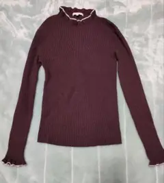プロポーション　ニットトップス　ワイドレッド