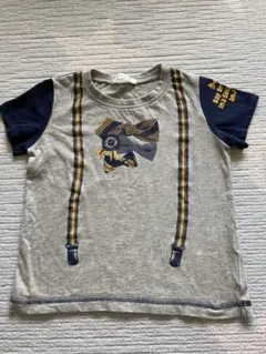 サスペンダー風 プリントTシャツ　100cm