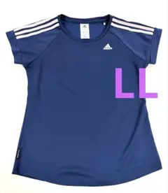 adidas ネイビー Tシャツ LLサイズ値下げ価格