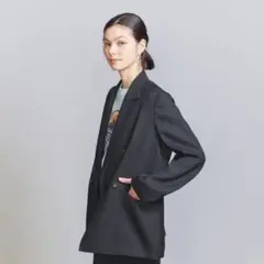 beauty＆youth リネンライク ダブル ジャケット　ブラック　Mサイズ