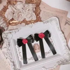 ドール用ゴシック髪飾り￤黒×薔薇(MDD MSD 幼SD)
