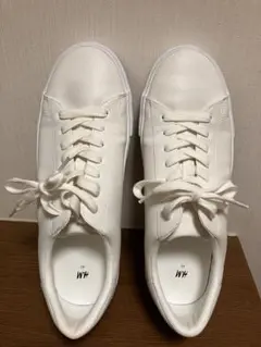 ホワイト スニーカー ローカット　フェイクレザー　エイチアンドエム　H&M