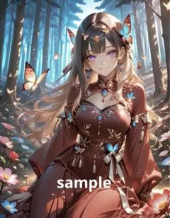 AIイラスト　美女 L版サイズ 1点物 B16