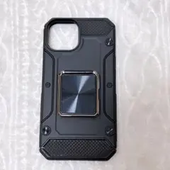iphone14スマホケース リング スタンド機能付き　ブラック