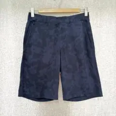 美品✦UNIQLO ジャージハーフパンツ S ネイビー迷彩 速乾性 スポーツ