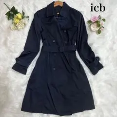 オンワード樫山 iCB ウールライナー付 トレンチコート ネイビー L相当 美品