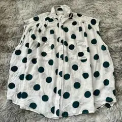 美品✨【RETRO GIRL】ドット柄 ノースリーブシャツ M ビッグシルエット