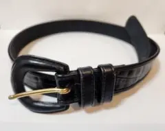 黒レザーベルト クロコダイル風